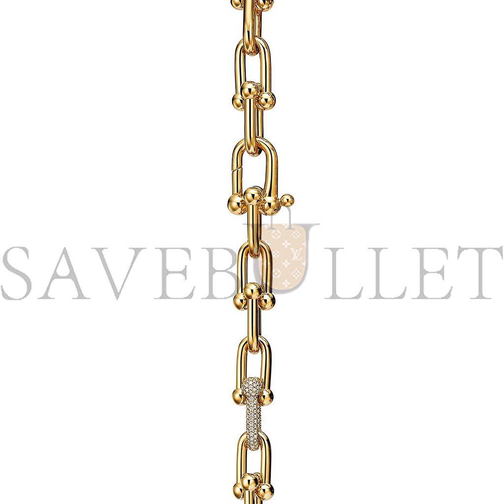 TIFFANY LARGE LINK BRACELET IN YELLOW GOLD WITH DIAMONDS 